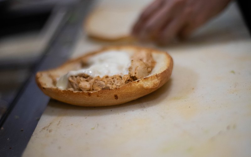 A fresh house-made sandwich being prepared at The Fig café in downtown Vernon