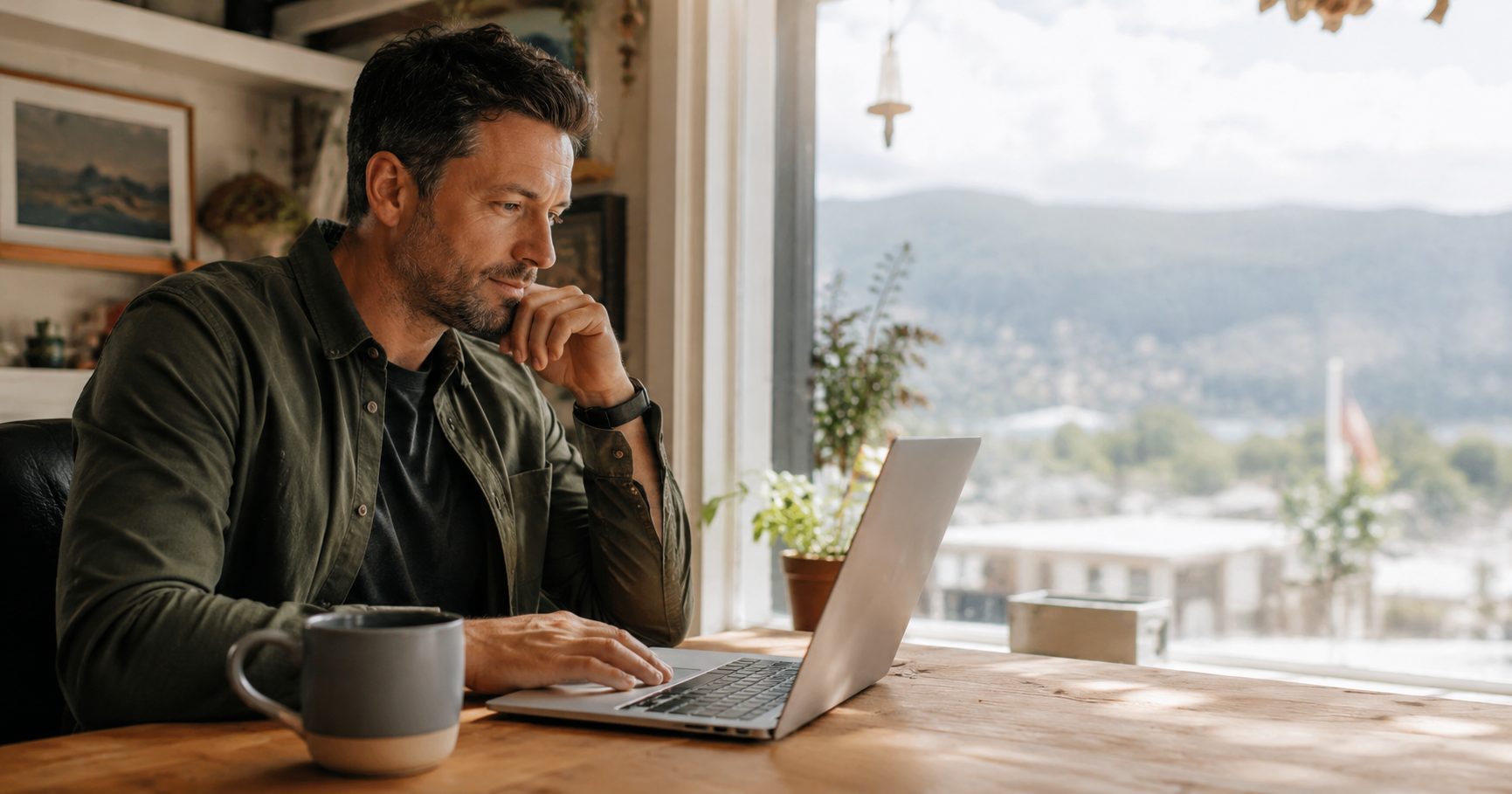 Clean small business website open on a laptop at a Vernon BC workspace