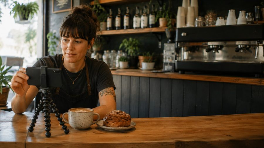 Vernon Cafe Owner Filming Phone Video